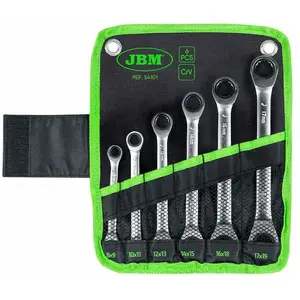 Jbm Jeu De Clés Mixtes à Cliquet 8-19 Mm 6 Pièces pas cher