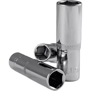 Douille hexagonale 65mm. de long à 3/8' par 12mm. Chrome JBM 13325 pas cher