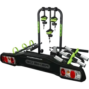GO BIKER - Porte-vélos Ranger - 3 vélos - Boule de remorquage - Supporte 15 kg x rail - Bras réglables - Convient à tous les types de vélos - Double fermeture de sécurité - AntivolVendu parbikeinn