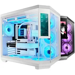 Boîtier de jeu Mars Gaming MC-3TCORELCDM Micro-ATX avec écran IPS 7,2" et triple verre trempé, blanc pas cher