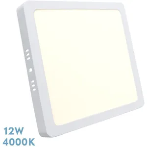 FABRILAMP Downlight Surface Carrée Sélénite 12w 4000k Blanc 1080 Lm 2,8x17x17 Cm pas cher