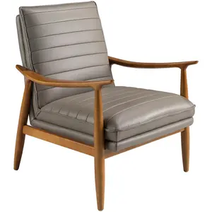 Fauteuil En Cuir Gris Foncé