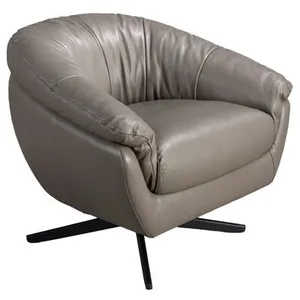 Angel Cerdá Fauteuil Pivotant En Cuir Gris