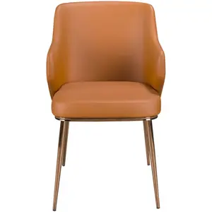 Angel Cerdá - Chaise de salle à manger en similicuir marron - 47 x 61 ...