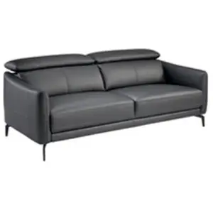 Angel Cerdá Canap¿ 3 Places En Cuir Et Acier Noir pas cher