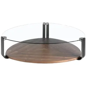Angel Cerdá Table Basse En Bois De Noyer Et Verre