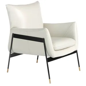 Fauteuil en cuir et pieds en acier noir 5042 ANGEL CERDA pas cher