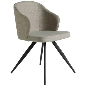 Chaise rembourrée - ANGEL CERDA - Tissu et pieds acier époxy noir - Gr... pas cher
