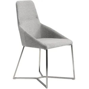 Chaise En Tissu Et Pieds En Acier Chromé pas cher