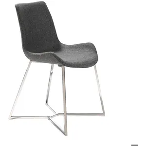 Angel Cerdá Chaise En Tissu Et Pieds En Acier Chromé pas cher