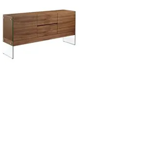 Buffet en bois de noyer et verre trempé 3062 ANGEL CERDA pas cher