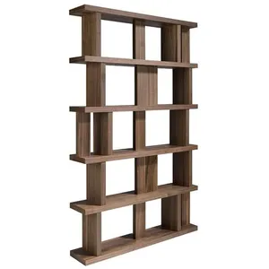 Bibliothèque en bois plaqué de noyer Koza pas cher