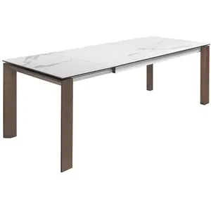Table à manger à rallonge rectangulaire marbre porcelaine et noyer 1095 - ANGEL CERDÁVendu parrakuten