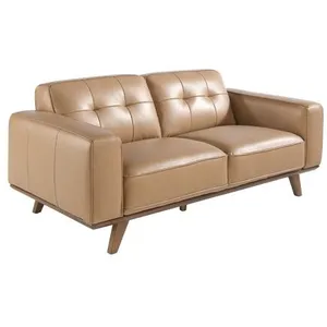 Canapé 2 places en cuir couleur sable 6119 ANGEL CERDA pas cher