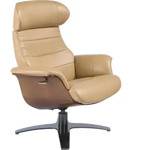 Ángel Cerdá - Fauteuil Pivotant Relax Revêtu de Cuir Bovin Coloris Sab... pas cher