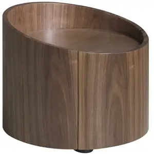 Angel Cerdá Table De Chevet Ronde En Noyer