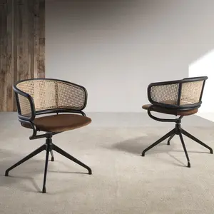 Comparateur de prix : Chaise rembourrée - Pivotante - ANGEL CERDA - Velours / Dossier en rot...