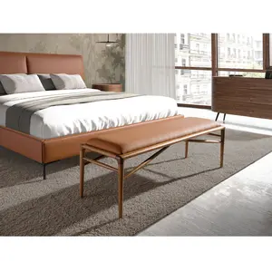 Tabouret En Simili Cuir Marron