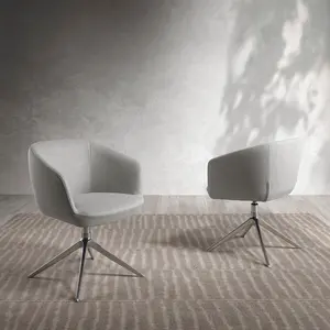 Chaise rembourrée - Pivotante - ANGEL CERDA - Tissu et pieds acier ino... pas cher