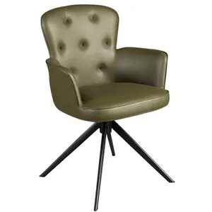 Angel Cerdá - Chaise pivotante en similicuir vert foncé - Design envel... pas cher