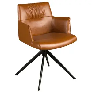 Angel Cerdá Chaise pivotante tapissée en similicuir marron cognac ... pas cher