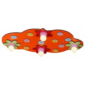 Cristalrecord - Plafonnier enfant orange bloom cr 24-002-04-141 pas cher