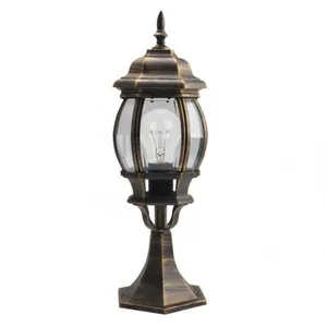FABRILAMP Caelum lampe murale d'extérieur en aluminium 1xe27 noir/doré 49x16x16x16 cm ip44 pas cher