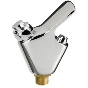 Robinet fontaine vertical chromé - SATURNIA - Colonne/Sphère en acier inox - Métal pas cher