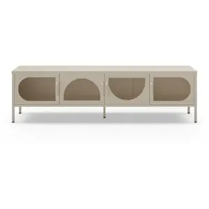 Drawer Zio - Meuble TV 4 portes en métal L180cm - Beige pas cher