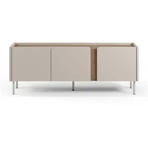Drawer Boxy - Meuble TV 3 portes en bois et métal L140cm - Beige pas cher