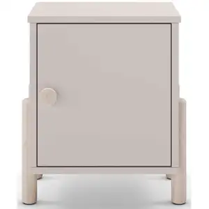 CALICOSY - Table de chevet 1 porte H47 cm - DAPHNÉ - Crème pas cher