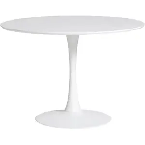 CALICOSY Table ronde L110 cm - 110 cm X 110 cm X 75 cm - ODA - Blanc pas cher