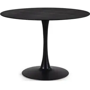 CALICOSY Table ronde avec plateau en verre L110 cm - 110 cm X 110 cm X 75 cm - ADA - Marbre noir pas cher