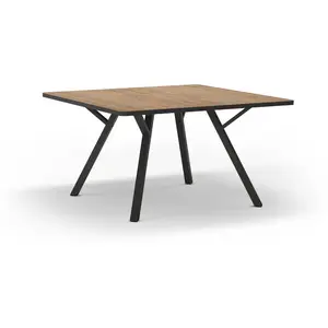 CALICOSY - Table carrée avec pieds en métal noir L136 x l136 cm - BENI - Bois clair pas cher