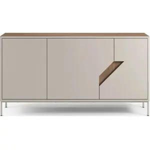 Buffet LILOU - Chêne artisan & Crème - 3 portes - 150 x 40 x 80 cm pas cher