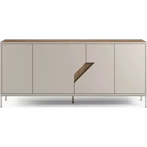 Buffet LILOU - Chêne Artisan & Crème - 4 portes - 180 x 40 x 80 cm pas cher
