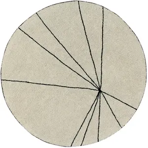 Tapis géométrique rond Trace Lorena Canals Beige ø 160 pas cher