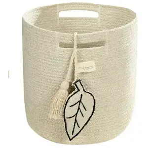 Lorena Canals Panier de rangement Leaf en coton naturel (30 x 30 cm) pas cher