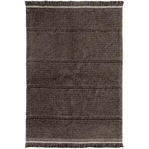 LORENA CANALS Tapis naturel en laine lavable en machine Steppe Brun 80x140 pas cher