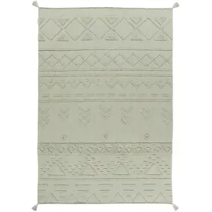 Tapis en coton lavable en machine ethnique Tribu Lorena Canals Olive 1... pas cher