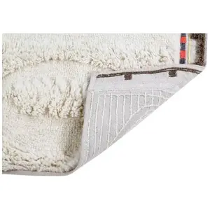 LORENA CANALS Tapis rectangle en laine ethnique lavable en machine crème Bahari Crème 80x120 pas cher
