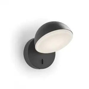 Applique murale LEDS-C4 - Talk - Aluminium et verre - Gris - 60W - E27 pas cher