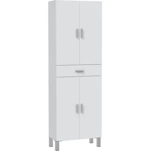 CALICOSY Colonne 4 portes et 1 tiroir blanc brillant L60 cm pas cher