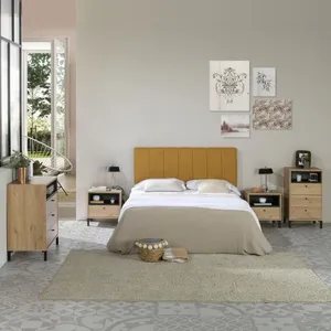marcKonfort Tête de lit tapissée Creta 150x60cm moutarde pas cher