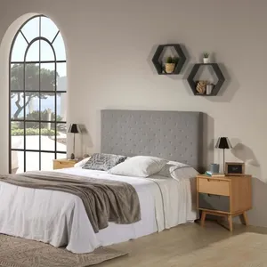 marcKonfort Tête de lit Malta 150x60 cm Couleur Gris, Rembourrée de Mo... pas cher