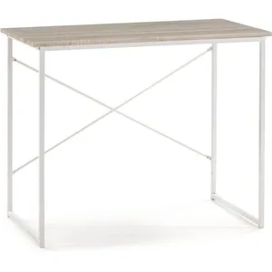 VS VENTA-STOCK Bureau Cáceres Blanc,table Pour PC, Style Industriel, 90 (long) X 50 (profond) X 74 (hauteur) Cm pas cher