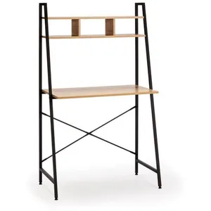VS VENTA-STOCK Bureau Blanca noir, 1 étagère, style industriel, 83 cm longueur pas cher