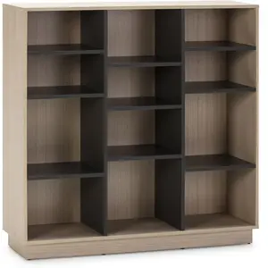 VS VENTA-STOCK Étagère Biliothèque Vigo 110x110cm , étagère pour bureau, couleur Chêne et Gris, 110 cm (largeur) 33cm(profondeur) 110cm (hauteur) pas cher