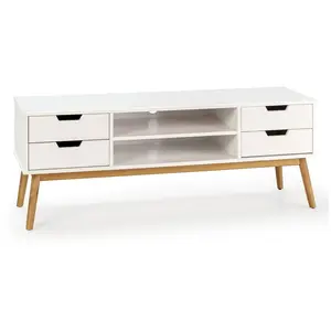 VS VENTA-STOCK Meuble tv Baku 1 porte et 2 tiroir couleur blanc, 140 cm pas cher