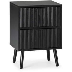 VS VENTA-STOCK Table de chevet Lluvia 2 tiroirs couleur noir pas cher